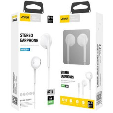 Навушники 3,5 Aspor A219 EarPods з мікрофоном. Білий