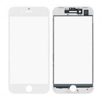 Стекло фронтальное c OCA-пленкой iPhone 8 / SE 2020/ SE 2022, белое, с рамкой, оригинал, Mitsubishi