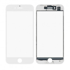 Стекло фронтальное c OCA-пленкой iPhone 8 / SE 2020/ SE 2022, белое, с рамкой, оригинал, Mitsubishi