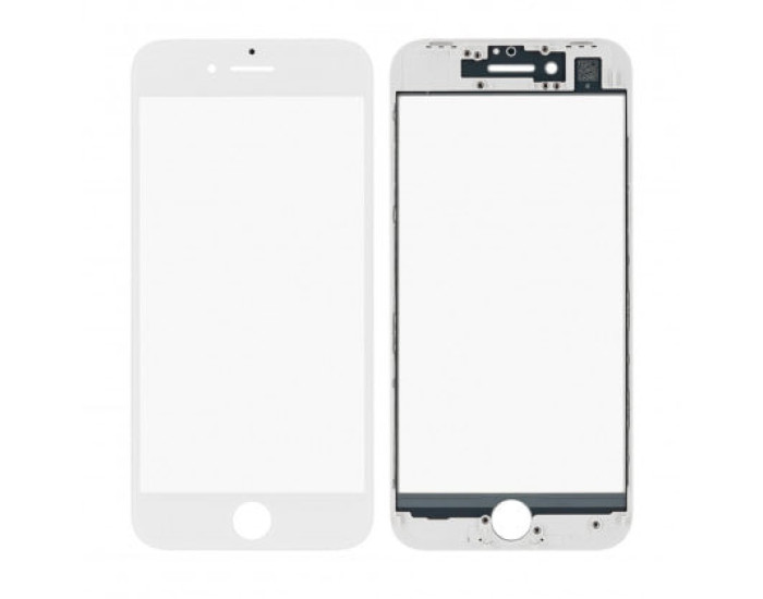 Скло фронтальне c OCA-пленкой iPhone 8 /SE 2020 /SE 2022, біле з рамкою, оригінал Mitsubishi