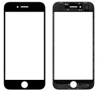 Скло фронтальне c OCA-пленкой iPhone 8 / SE 2020/ SE 2022, чорне, з рамкою, оригінал, Mitsubishi
