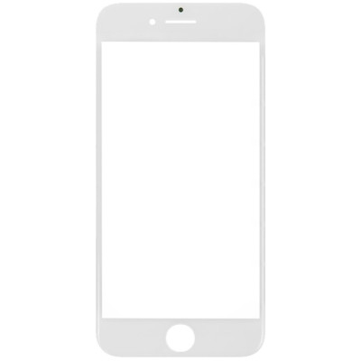 Скло фронтальне c OCA-пленкой iPhone 8 Plus, біле, з рамкою, оригінал, Mitsubishi