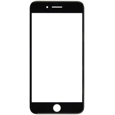 Скло фронтальне c OCA-пленкой iPhone 8 Plus, чорне з рамкою, оригінал, Mitsubishi