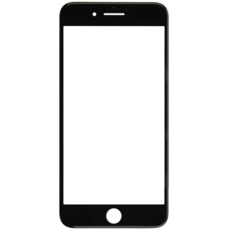Стекло фронтальное c OCA-пленкой iPhone 8 Plus, черное с рамкой, оригинал, Mitsubishi