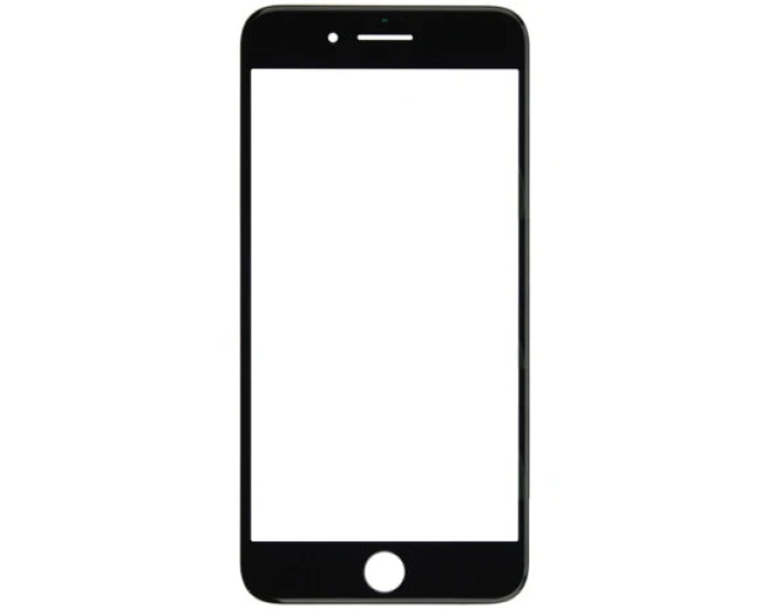 Скло фронтальне c OCA-пленкой iPhone 8 Plus, чорне з рамкою, оригінал Mitsubishi