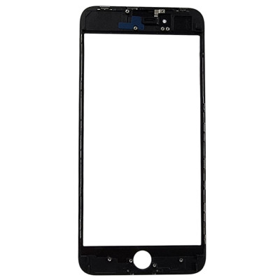 Скло фронтальне c OCA-пленкой iPhone 8 Plus, чорне з рамкою, оригінал, Mitsubishi