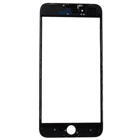 Стекло фронтальное c OCA-пленкой iPhone 8 Plus, черное с рамкой, оригинал, Mitsubishi