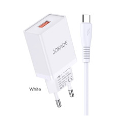 Сетевое зарядное устройство Jokade JB022 CHANGYU (5A / USB-A) с кабелом Type-C Белый