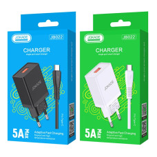 Мережеве зарядний пристрій Jokade JB022 CHANGYU (5A/USB-A) з кабелем Type-C Білий