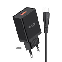Сетевое зарядное устройство Jokade JB022 CHANGYU (5A / USB-A) с кабелом Type-C черный