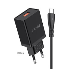 Сетевое зарядное устройство Jokade JB022 CHANGYU (5A / USB-A) с кабелом Type-C черный