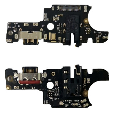 Шлейф для Motorola XT2343-1 Moto G54, конектора зарядки, мікрофона, з компонентами