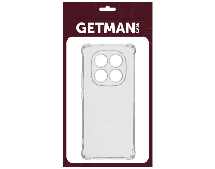 Чехол-силикон Getman Ease logo усиленные углы Redmi Note 14 Pro 4G, Прозрачный