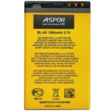 Акумулятор Aspor Nokia BL-4U, 300, 305, 308, 311, 3120c, 500, 5250, 5330, 5530, 5730, 600, 1000 mAh