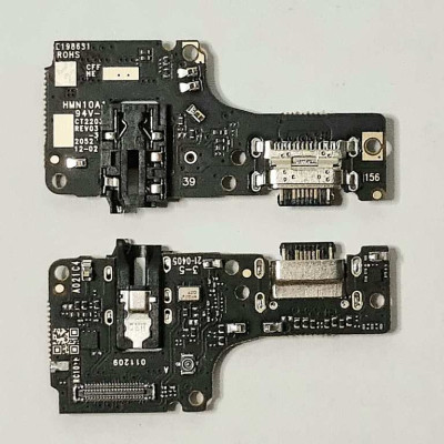 Шлейф для Xiaomi Redmi Note 10S, конектора зарядки, з мікрофоном, з компонентами High Copy