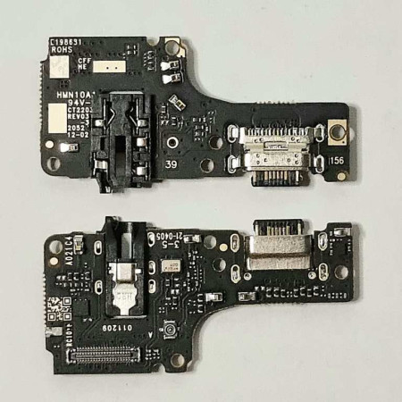 Шлейф для Xiaomi Redmi Note 10S, коннектора зарядки, с микрофоном, с компонентами High Copy