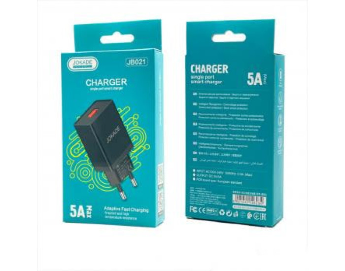Мережеве зарядний пристрій Jokade JB021 LEISA (5A/USB-A) чорний
