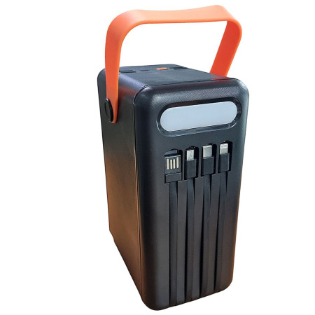 Портативная батарея Big Box 120000mAh (QC+PD) с кабелем (USB/Micro/Lightning/Type-C) черный