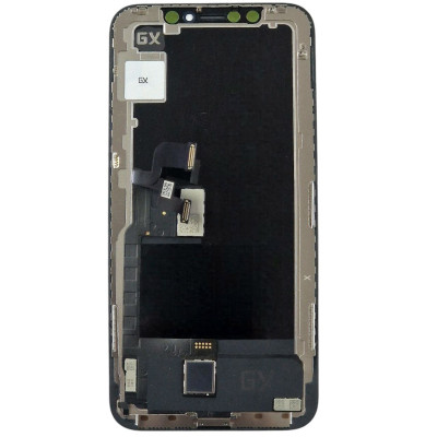 Дисплей з сенсорним екраном (модуль) iPhone X, чорний, OLED, GX