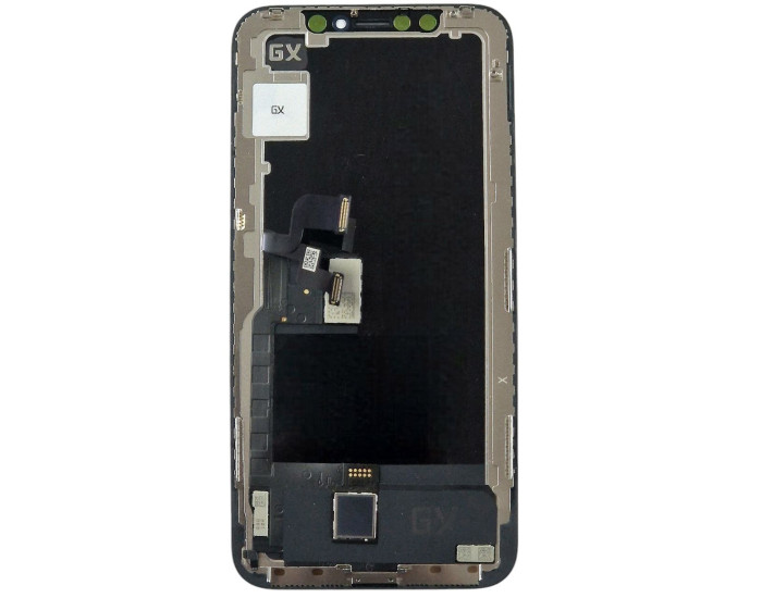 Дисплей с сенсорным экраном (модуль) iPhone X, черный, OLED, GX