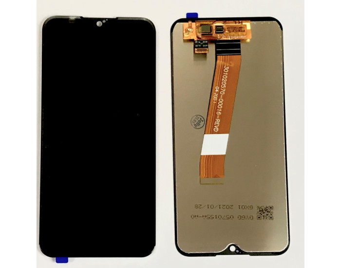 Дисплей з сенсорним екраном (модуль) Samsung A015 A01, чорний c вузьким конектором
