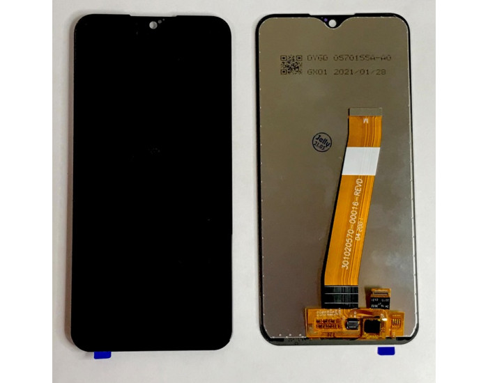 Дисплей з сенсорним екраном (модуль) Samsung A015 A01, чорний c широким конектором