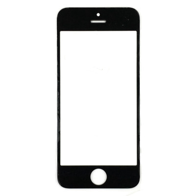 Скло фронтальне c OCA-пленкой iPhone 5S, чорне з рамкою