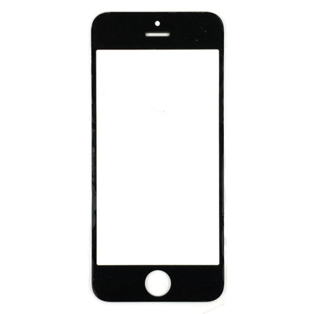 Стекло фронтальное c OCA-пленкой iPhone 5S, черное с рамкой