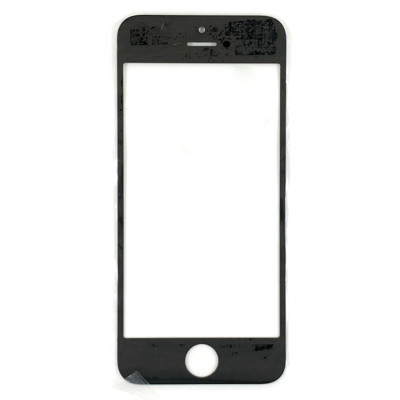 Скло фронтальне c OCA-пленкой iPhone 5S, чорне з рамкою