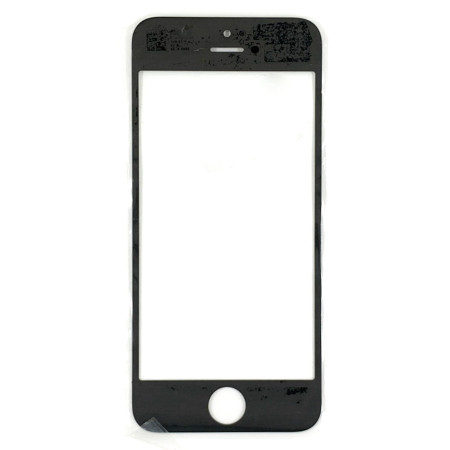 Стекло фронтальное c OCA-пленкой iPhone 5S, черное с рамкой