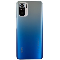Задняя крышка для Xiaomi Redmi Note 10 4G, Redmi Note 10S, со стеклом камеры (Голубая / Glacier Blue) (Класс B)