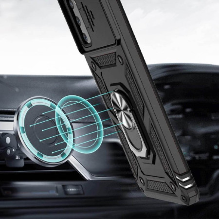 Чехол-Ударопрочный Camshield Serge Ring Samsung Galaxy S20 FE, Черный (Класс B)