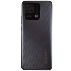 Задняя панель корпуса для Xiaomi Redmi 10C со стеклом камеры черная (Класс B)
