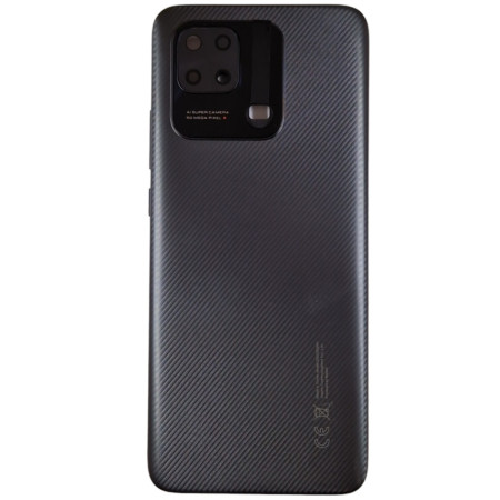 Задняя панель корпуса для Xiaomi Redmi 10C со стеклом камеры черная (Класс B)