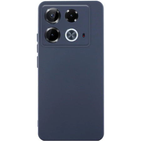 Чехол-силикон GETMAN Liquid Silk Full Camera для Infinix Note 40 Pro 4G темно-синий