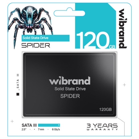 Накопитель SSD диск Wibrand Spider 120GB 2.5" 7mm SATAIII Standard