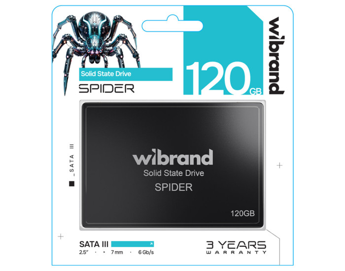 Накопичувач SSD диск Wibrand Spider 120GB 2.5" 7mm SATAIII Standard