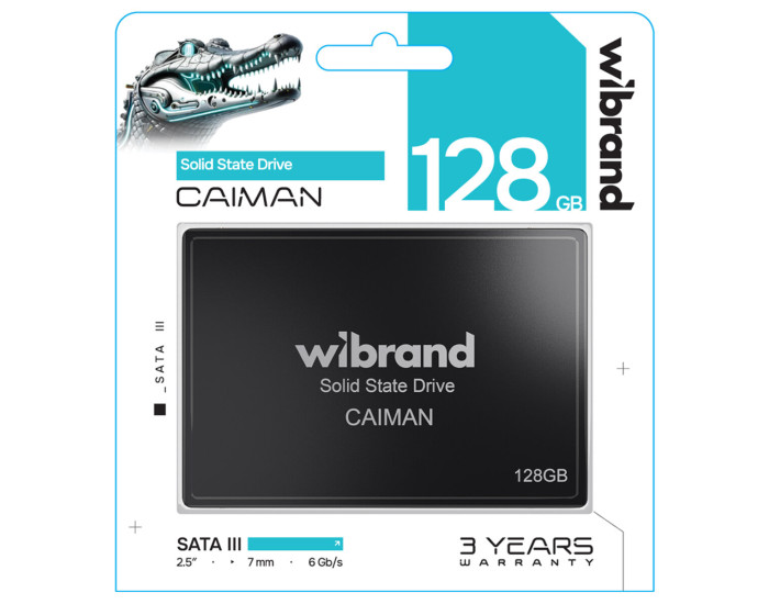 Накопичувач SSD диск Wibrand Caiman 128GB 2.5" 7mm SATAIII Standard