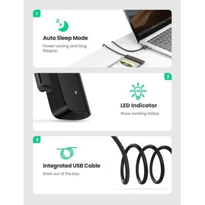 Зовнішній кишеня для накопичувача UGREEN CM321 USB-A to 2.5-Inch SATA Converter 50cm (UGR-70609)