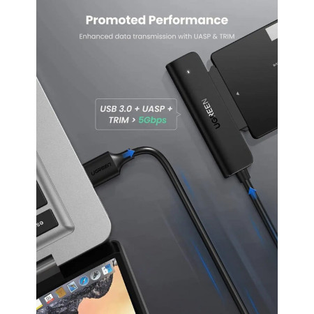 Внешний карман для накопителя UGREEN CM321 USB-A to 2.5-Inch SATA Converter 50cm (UGR-70609)
