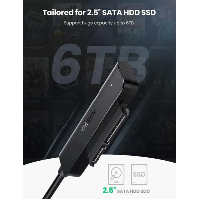 Зовнішній кишеня для накопичувача UGREEN CM321 USB-A to 2.5-Inch SATA Converter 50cm (UGR-70609)