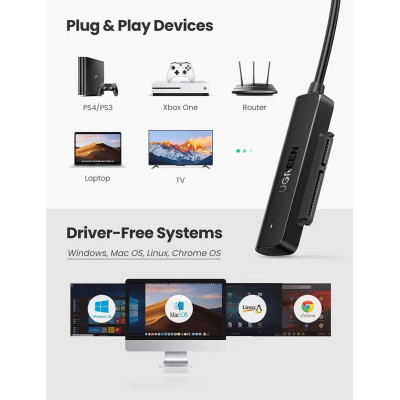 Зовнішній кишеня для накопичувача UGREEN CM321 USB-A to 2.5-Inch SATA Converter 50cm (UGR-70609)