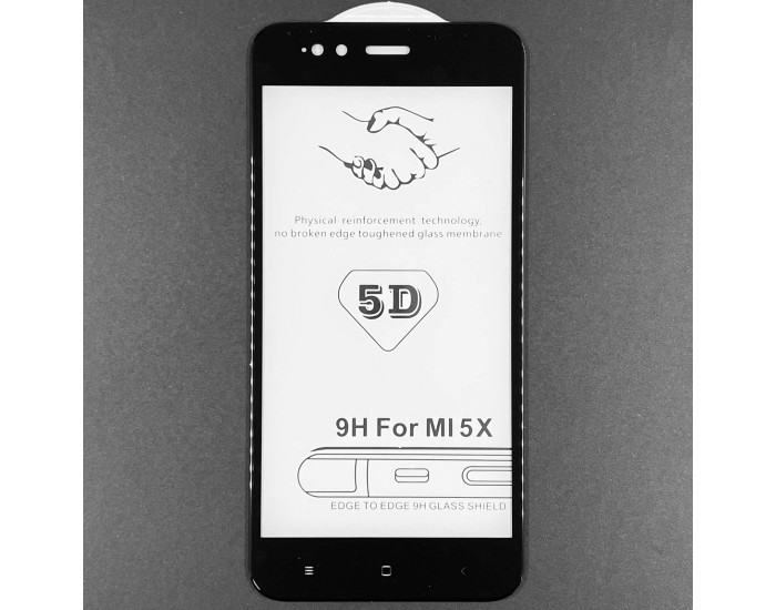 Захисне Скло Full Glue Xiaomi Mi 5X /Mi A1, 5D Black