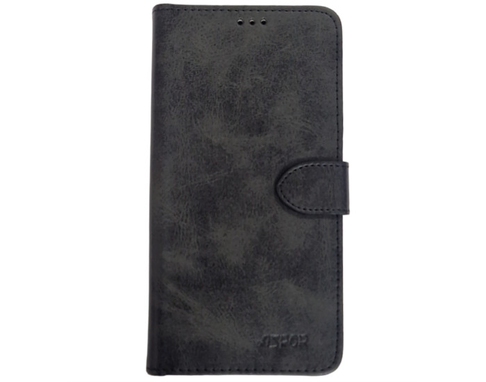 Чохол-книга Leather Folio Xiaomi Redmi 13C / Poco C65 Black (магнітна застібка)