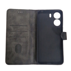 Чохол-книга Leather Folio Xiaomi Redmi 13C / Poco C65 Black (магнітна застібка)