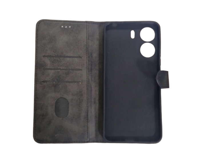 Чохол-книга Leather Folio Xiaomi Redmi 13C / Poco C65 Black (магнітна застібка)