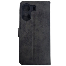 Чохол-книга Leather Folio Xiaomi Redmi 13C / Poco C65 Black (магнітна застібка)