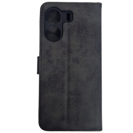 Чехол-книга Leather Folio Xiaomi Redmi 13C / Poco C65 Black (магнитная застежка) (Класс А)