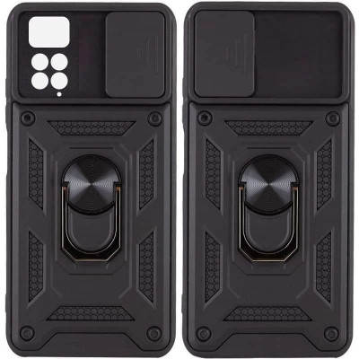 Чехол-Ударопрочный Camshield Serge Ring Xiaomi Note 11 4G/ Note 11S (Черный/Black)