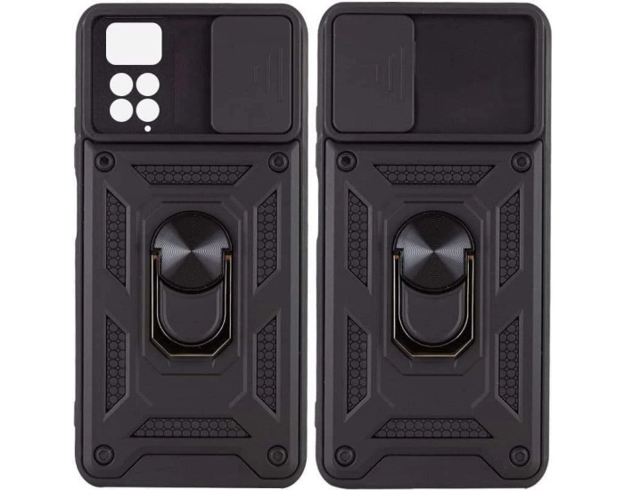Чохол-Ударостійкий Camshield Serge Ring Xiaomi Note 11 4G/ Note 11S (Черный/Black)